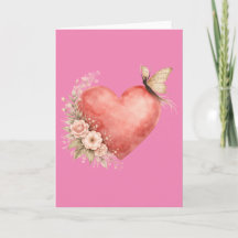 Papillon poétique forme - Carte de vœux pliée en f