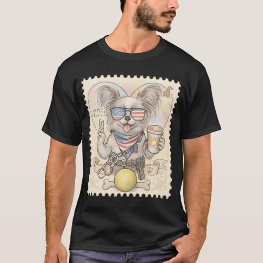 Papillon politiezegel t-shirt (Voorkant)
