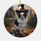 Papillon pompoenen Halloween eng Keramisch Ornament (Achterkant)