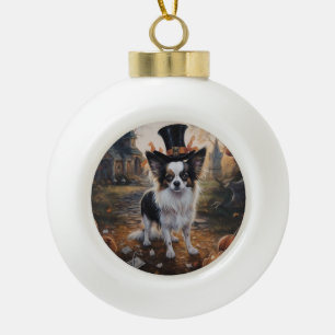 Papillon pompoenen Halloween eng Keramische Bal Ornament