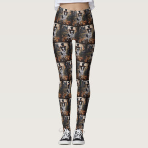 Papillon pompoenen Halloween eng Leggings