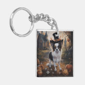 Papillon pompoenen Halloween eng Sleutelhanger (Voorkant Links)