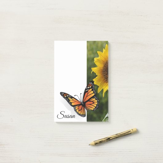 Papillon Post-it Notes (Sur un bureau)