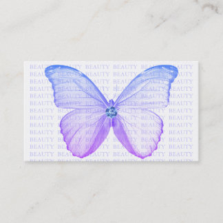 Papillon pourpre bleu de carte de visite de beauté