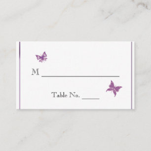 Papillon pourpre Cartes de Mariage du coeur du coe