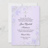 Papillon pourpre et Invitation de baptême croisé (Devant)