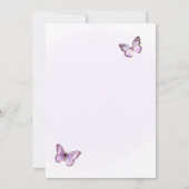 Papillon pourpre Fête d'anniversaire Invitation Fb (Dos)