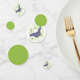 Papillon pourpre Fête des mariées florale Confetti