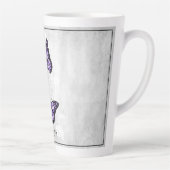 Papillon pourpre Floral Latte Mug personnalisé (Droite)
