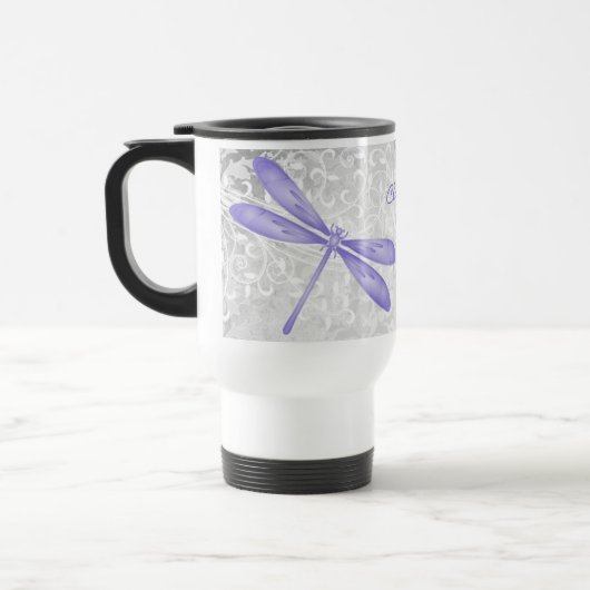 Papillon pourpre Mug de voyage personnalisé (Gauche)