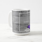 Papillon pourpre Rustique Personnalisé café Mug (Devant gauche)