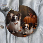 Papillon Puppy Herfst Delight Pompoen Ronde Button 6,0 Cm (In situ)