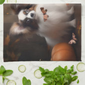 Papillon Puppy Herfst Delight Pompoen Theedoek (Gevouwen)