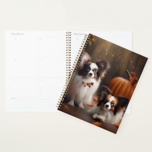 Papillon Puppy Herfstpracht Pompoen Planner (Display)
