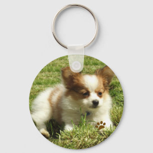 Papillon Puppy Sleutelhanger