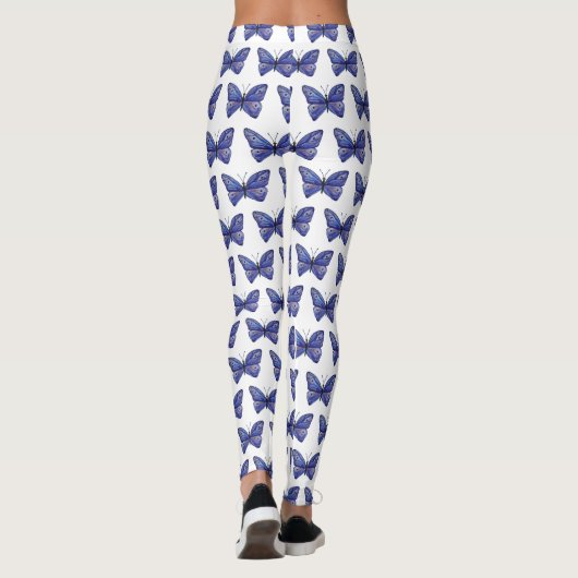 Papillon Purple Aquarelle Papillon Leggings (Dos)
