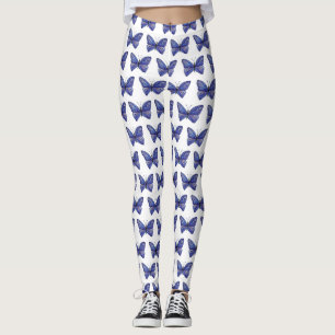 Papillon Purple Aquarelle Papillon Leggings