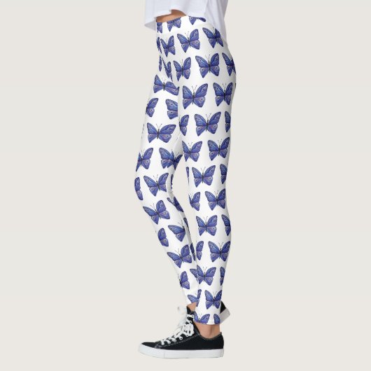 Papillon Purple Aquarelle Papillon Leggings (Gauche)