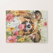Papillon Puzzle – Art du chien à l'aquarelle (Horizontal)