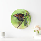 Papillon Queen / Monarque Caterpillar - Horloge mu (Maison)