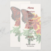 Papillon Queen sur le menu Mariage Marigold (Devant / Derrière)