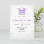 Papillon Quinceañera Invitation d'anniversaire (Debout devant)