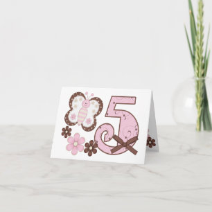 Papillon rose 5e anniversaire Invitations