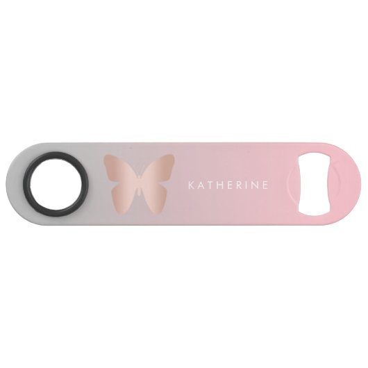 Papillon rose à la mode moderne élégant d'or (Devant (Horizontal))