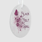 Papillon rose Arts martiaux Ceinture noire Fille (devant)