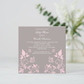 Papillon rose Baby shower Floral Invitation (Debout devant)