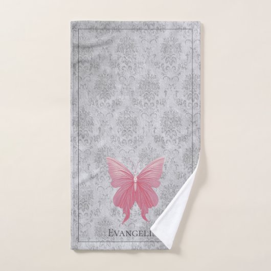 Papillon rose bijoux (Serviette à main)