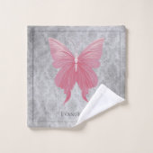 Papillon rose bijoux (Gant de toilette)