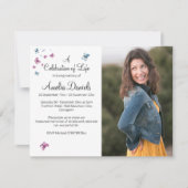 Papillon rose bleu photo dans la carte mémoire d'a (Devant)