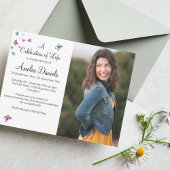 Papillon rose bleu photo dans la carte mémoire d'a