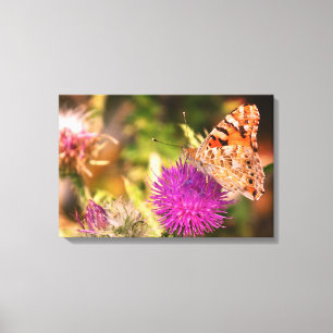 Papillon rose Brown - toile photo Imprimer