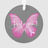 Papillon rose Cancer du sein Survivant (dos)