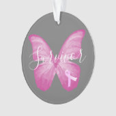 Papillon rose Cancer du sein Survivant (devant)