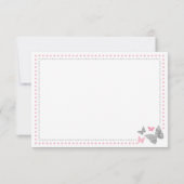 Papillon, rose, Carte de remerciements Faux (Dos)