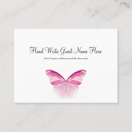Papillon rose - Cartes de Place (Devant)