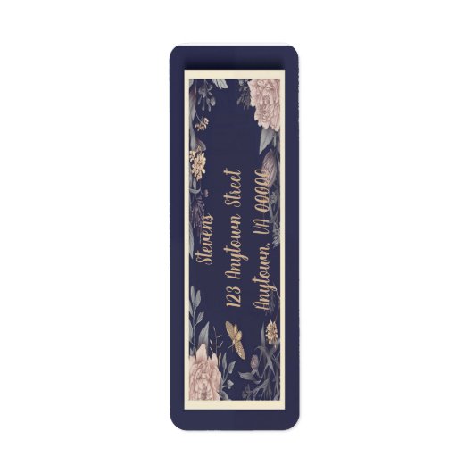 Papillon, Rose & Chardon Étiquettes d'adresse de r (Devant)