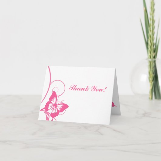Papillon Rose Chaud et Blanc Merci (Devant)