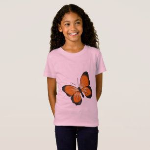 papillon rose classique décontracté T-shirt filles