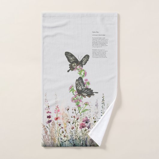 Papillon Rose de Ceylan peint à la main (Serviette à main)