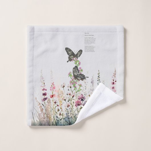 Papillon Rose de Ceylan peint à la main (Gant de toilette)