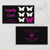 papillon rose de la carte de fidélité (Devant / Derrière)