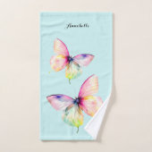 Papillon rose délicat dans les couleurs pastel arc (Serviette à main)