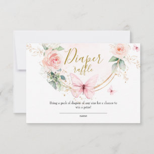 Papillon rose Diaper Carte Raffin