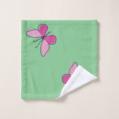Papillon rose d'insectes inspiré par la nature (Gant de toilette)
