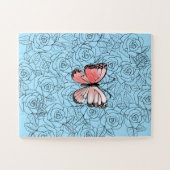 Papillon Rose Et Cadeau De Puzzle Rose (Horizontal)