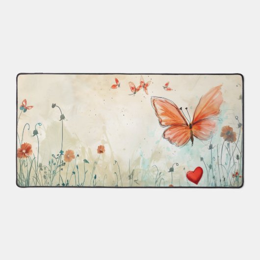 Papillon rose et Coeur rouge (Recto)